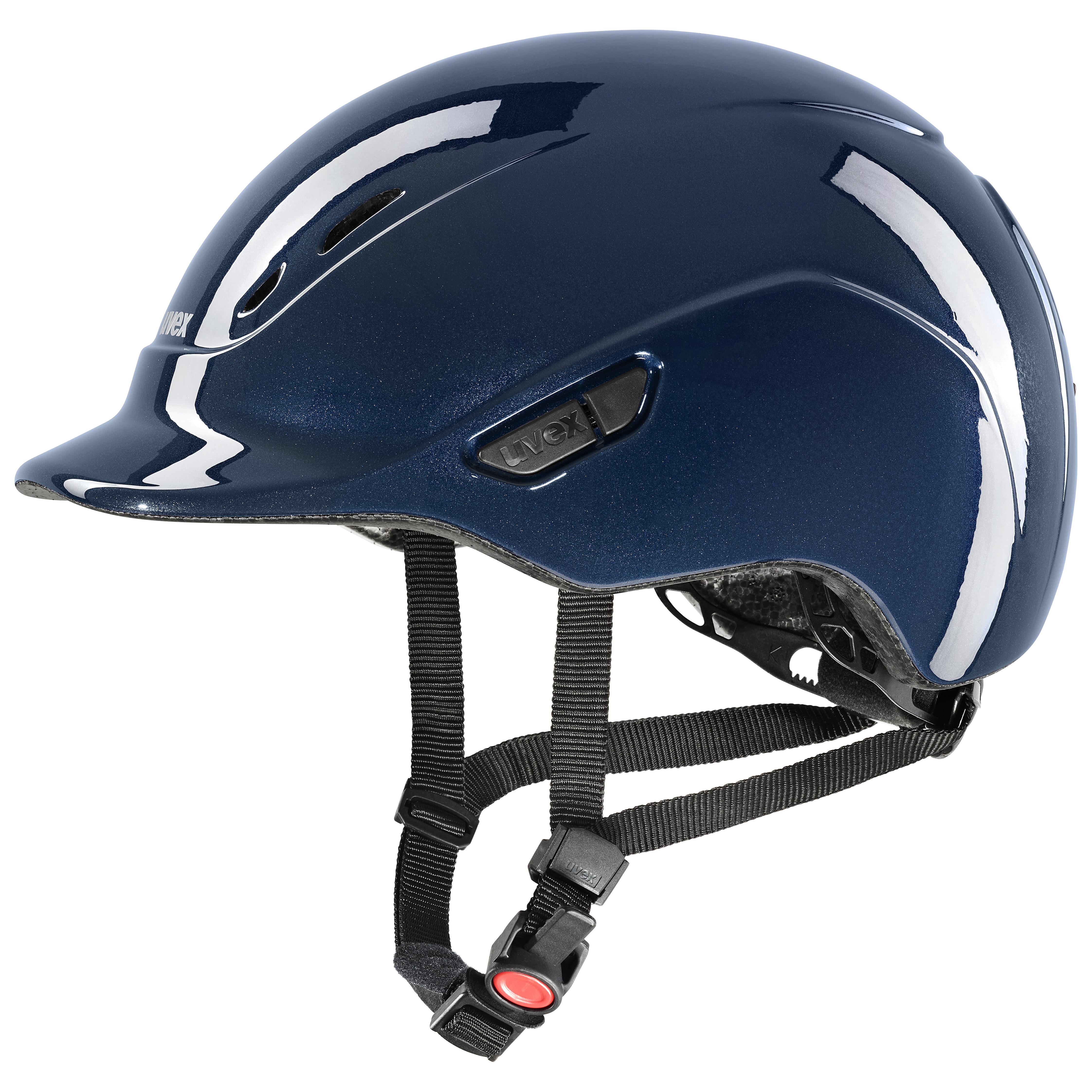 Uvex - Shiny Navy - Verstellbare Kinderreitkappe Größe 49-54 cm