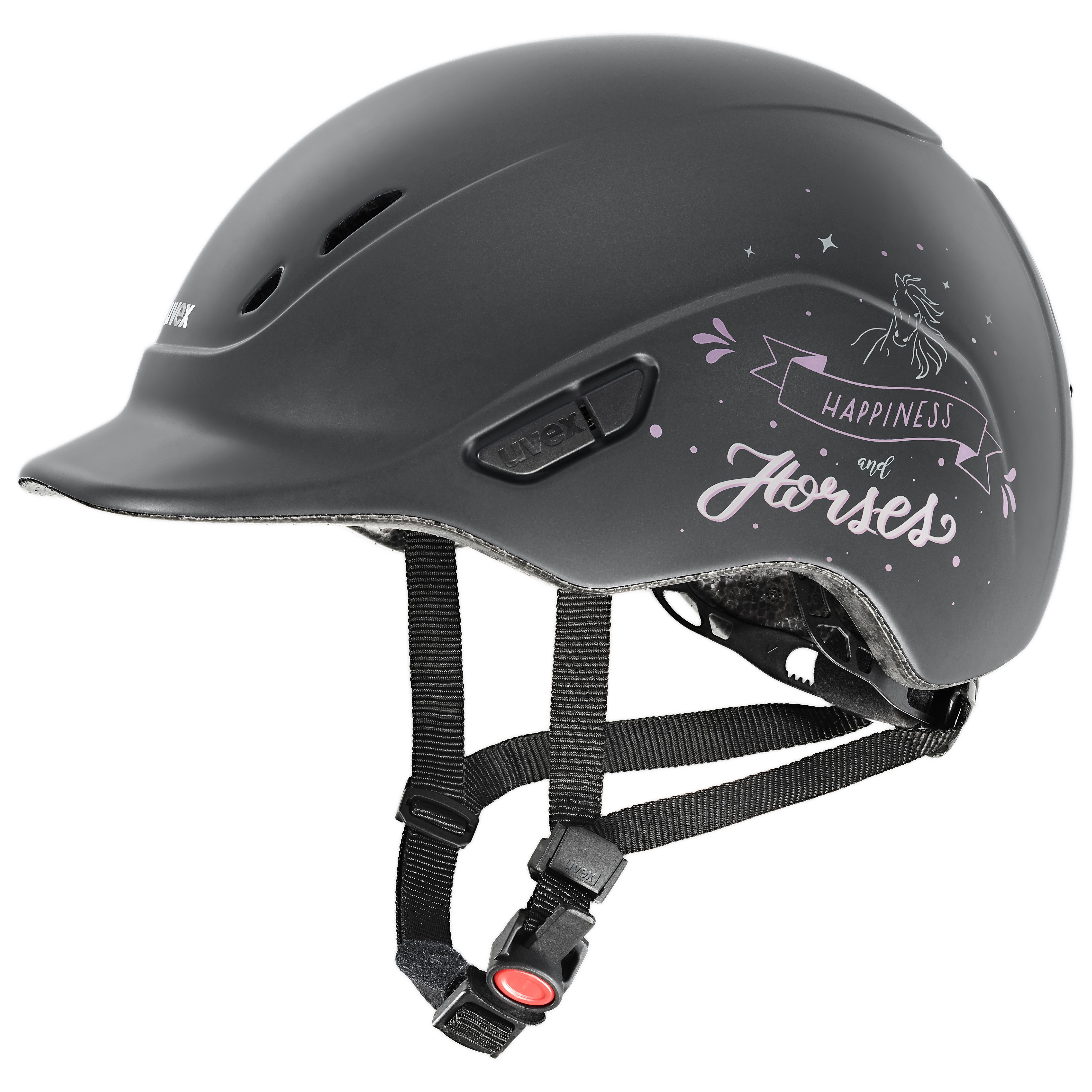 Uvex - Happy Horse Anthrazit - Verstellbare Kinderreitkappe Größe 49-54 cm