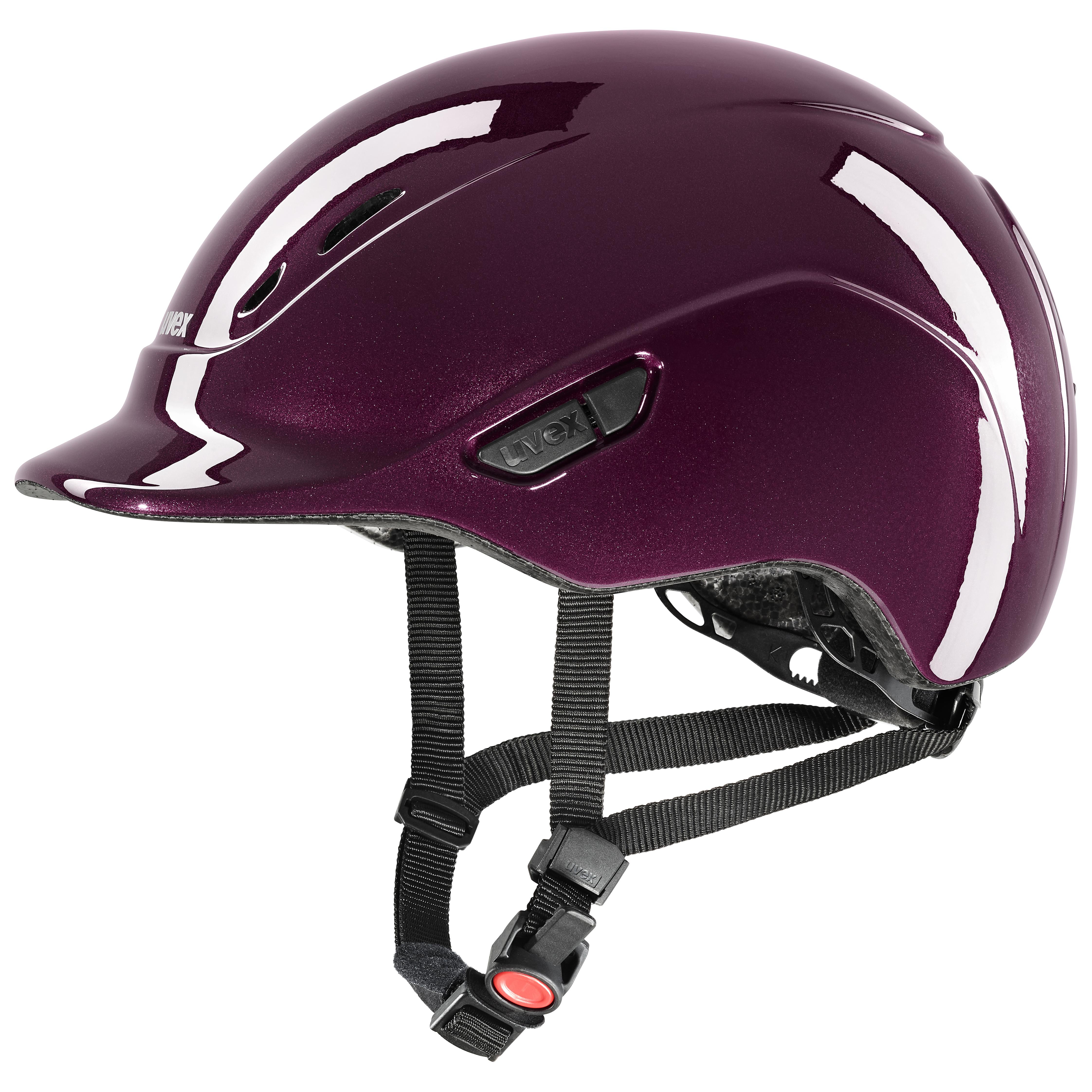 Uvex - Glänzendes Bordeauxrot - Verstellbarer Kinderreithelm Größe 49-54 cm
