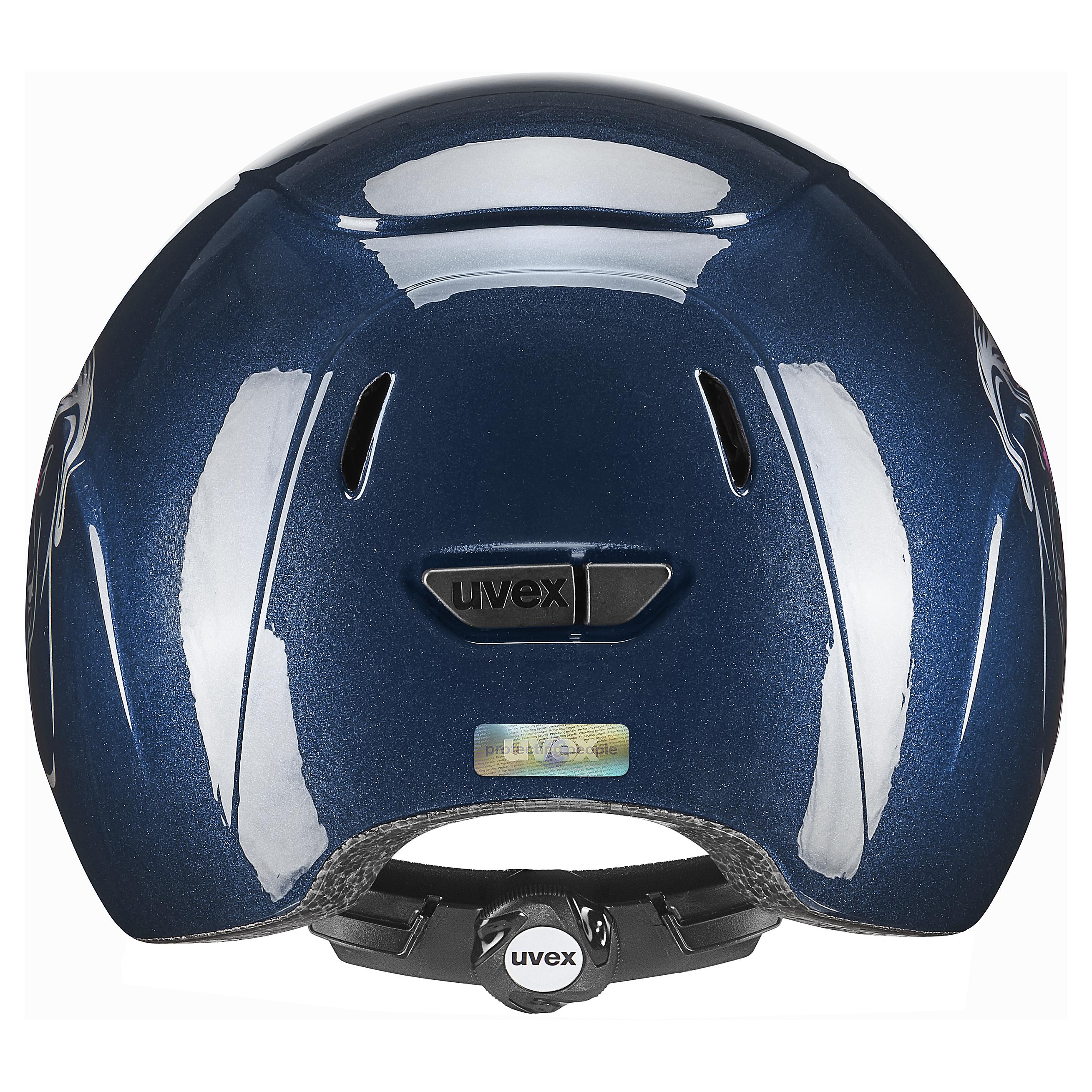 Uvex - Shiny Flower Navy - Verstellbarer Kinderreithelm Größe 49-54 cm